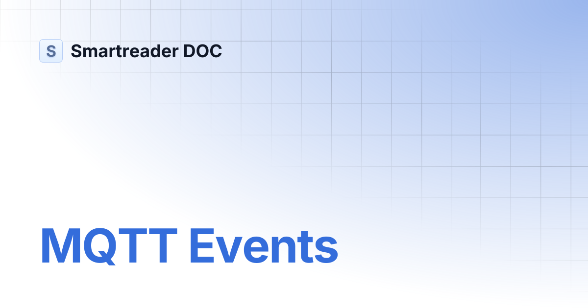 MQTT Events | Smartreader DOC