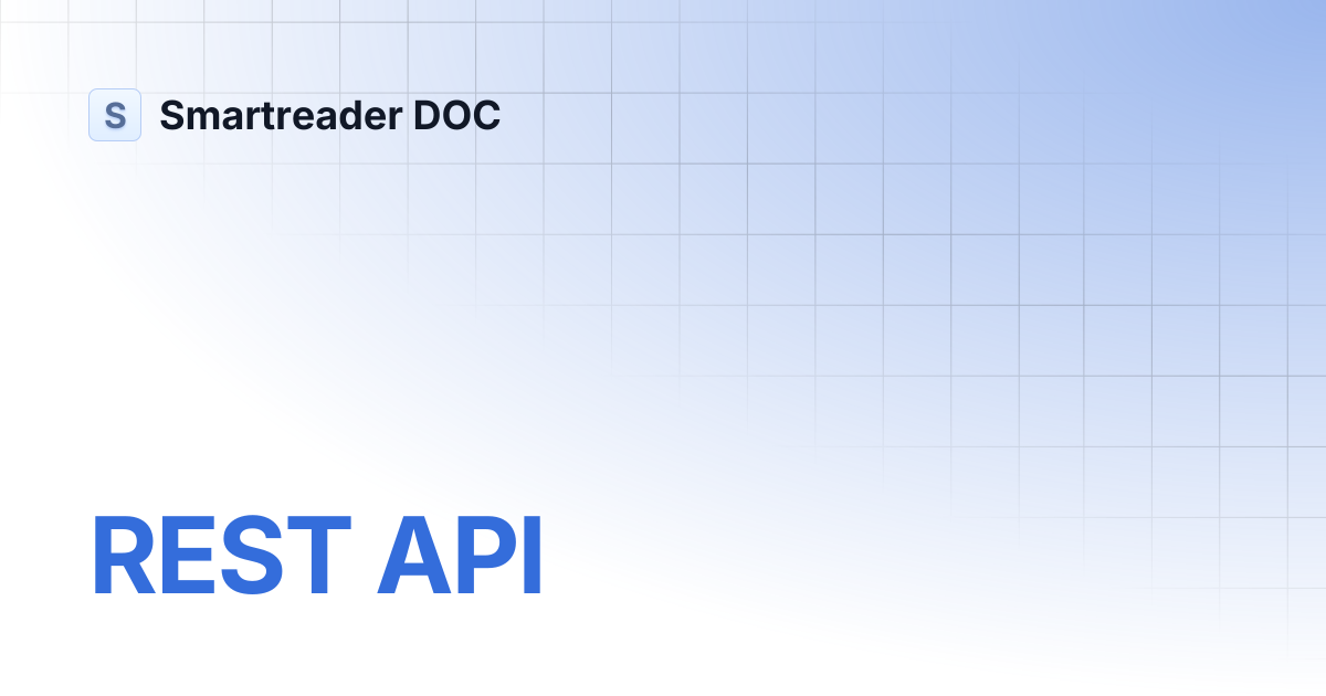 REST API | Smartreader DOC
